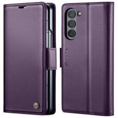 Caseme - CASEME Pl&aring;nboksfodral Konstl&auml;der till Samsung Galaxy Z Fold6 5G - Lila