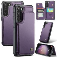 Caseme - CASEME C22 Fodral till Samsung Galaxy S23 KonstL&auml;der RFID-Skydd- Lila