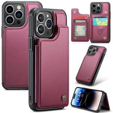 Caseme - CASEME C22 iPhone 14 Pro Fodral Läder med RFID - Röd