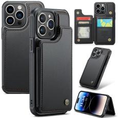 Caseme - CASEME C22 iPhone 14 Pro Fodral Läder med RFID - Svart
