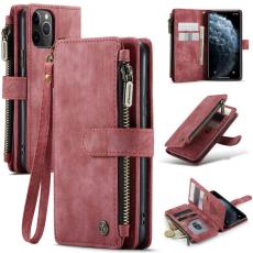 Caseme - CASEME C30 Fodral för iPhone 11 Pro med Rem Röd PU Läder