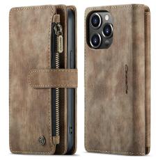 Caseme - CASEME C30 Fodral för iPhone 13 Pro med Rem - Brun PU Läder