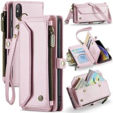 Caseme - CASEME C36 Läderfodral för iPhone X/XS med kortfack - Rosa