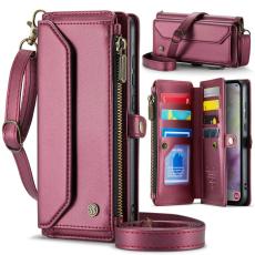 Caseme - CASEME C36 Läderfodral för Samsung Galaxy A35 5G - Vinröd