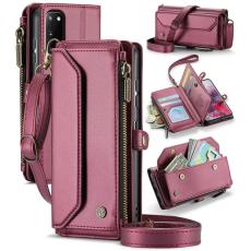 Caseme - CASEME C36 Läderfodral för Samsung Galaxy S20 4G/5G - Vinröd