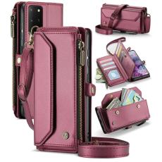 Caseme - CASEME C36 Läderfodral för Samsung Galaxy S20 Plus - Vinröd