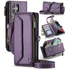 Caseme - CASEME C36 Läderfodral för Samsung Galaxy S22 Ultra 5G - Lila