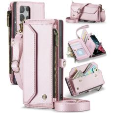 Caseme - CASEME C36 Läderfodral för Samsung Galaxy S22 Ultra 5G - Rosa