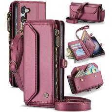 Caseme - CASEME C36 Läderfodral för Samsung Galaxy S23+ - Vinröd