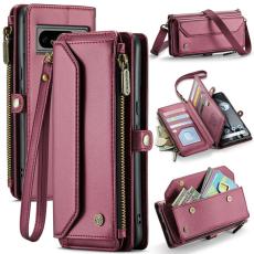 Caseme - CASEME C36 Läderfodral till Google Pixel 8 Pro - Vinröd