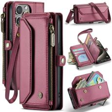 Caseme - CASEME C36 Läderfodral till iPhone 15 Pro - Vinröd