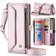 Caseme - CASEME C36 Läderfodral till Samsung Galaxy A35 5G - Rosa