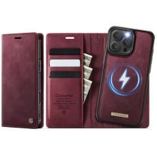 Caseme - CASEME C49 iPhone 16 Pro Max Skal MagSafe RFID Läder Röd