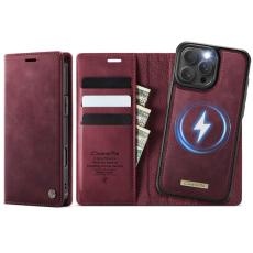 Caseme - CASEME C49 iPhone 16 Pro Skal MagSafe RFID Läder Röd