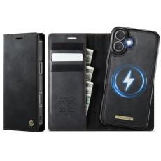 Caseme - CASEME C49 iPhone 17 Skal MagSafe RFID Blocker Läder Svart