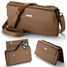Caseme - CASEME Me20 Crossbody Phone Bag PU Läder Brun 4-7.6 tum