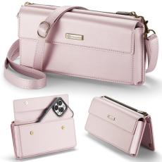 Caseme - CASEME Me20 Crossbody Phone Bag PU Läder Rosa för 4-7.6"