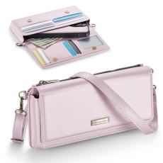 Caseme - CASEME Me30 Telefonväska Läder RFID Skydd Crossbody Rosa