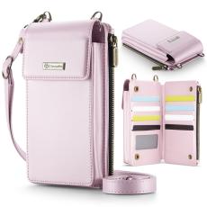 Caseme - CASEME ME50 PU Läder Crossbody Telefonväska RFID - Rosa