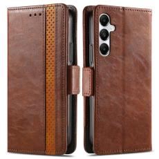 CASENEO - CASENEO Samsung Galaxy A35 5G Fodral PU Läder Ställ Dark Brown