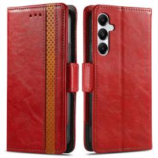 CASENEO - CASENEO Samsung Galaxy A35 5G Fodral PU Läder Ställ - Röd