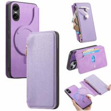 CASENEO - CASENEO Sony Xperia 10 VI Skal Läder Avtagbar Magnetisk Lila