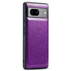 DG.MING - DG.MING Google Pixel 7a Skal Glitter PU Läder + PC + TPU Lila