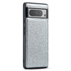 DG.MING - DG.MING Google Pixel 8 Pro Skal Glitter PU Läder Silver