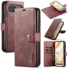 DG.MING - DG.MING Google Pixel 9 / 9 Pro Fodral Delbart Läder Röd