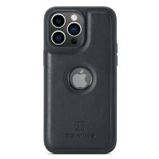 DG.MING - DG.MING iPhone 12 Pro Max Skal Logo View PU L&auml;der Svart