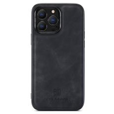 DG.MING - DG.MING iPhone 14 Pro Max Skal Anti-Drop PU L&auml;der Svart