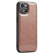 DG.MING - DG.MING iPhone 15 Plus Skal Glitter Yta PU Läder Guld