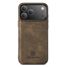 DG.MING - DG.MING iPhone 17 Pro Skal PU Läder PC + TPU Hybrid - Kaffe
