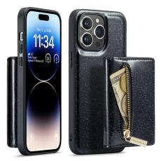 DG.MING - DG.MING M3 Series 2-in-1 Fodral i PU Läder för iPhone 14 Pro Max - Svart