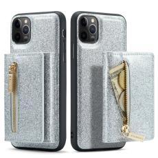 DG.MING - DG.MING M3 Series iPhone 11 Pro Skal Glitter PU Läder Silver
