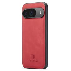 DG.MING - DG.MING Pixel 9 Pro Skal PU Läder Hybrid Röd
