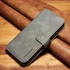 DG.MING - DG.MING Retro Läderfodral med Kortfack för iPhone XR - Grå