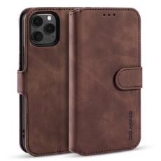 DG.MING - DG.MING Retro Läderfodral med Ställ för iPhone 13 - Kaffe