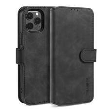 DG.MING - DG.MING Retro Style L&auml;derfodral med St&auml;ll f&ouml;r iPhone 13 Pro Max - Svart