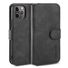 DG.MING - DG.MING Retro Wallet Läder Fodral för iPhone 11 Pro Max - Svart