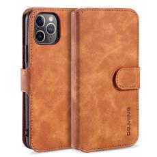 DG.MING - DG.MING Retro Wallet Läder Ställfodral iPhone 11 Pro Max Brun