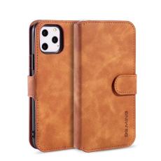 DG.MING - DG.MING Retro Wallet Läderfodral för iPhone 11 Pro - Brun