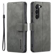DG.MING - DG.MING Samsung Galaxy S23 Retro PU Läder Fodral - Grå