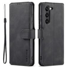 DG.MING - DG.MING Samsung Galaxy S23+ Retro PU Läder Fodral Svart