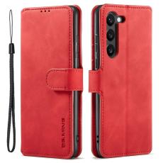 DG.MING - DG.MING Samsung Galaxy S23+ Retro PU Läderfodral Röd