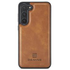 DG.MING - DG.MING Samsung Galaxy S24 Skal Anti-Drop PU L&auml;der Brun