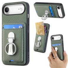 CASENEO - iPhone Air Läder Fodral med Ställ och Kortfack - Grön