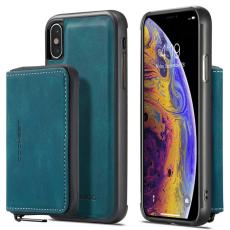 JEEHOOD - JEEHOOD iPhone XS Max Skal Detachable Zipper Wallet Blå