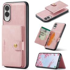 JEEHOOD - JEEHOOD J01 Retro Läder Skal för Samsung Galaxy S25 Edge - Rosa