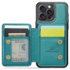 JEEHOOD - JEEHOOD J05 iPhone 14 Pro Max Skal L&auml;der med Magnetficka Cyan